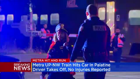Metra UP-NW train hits car in Palatine; driver takes off