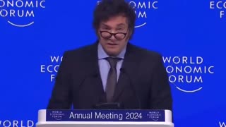 Javier Milei speaks against the agenda of the WEF Elites right in front of them