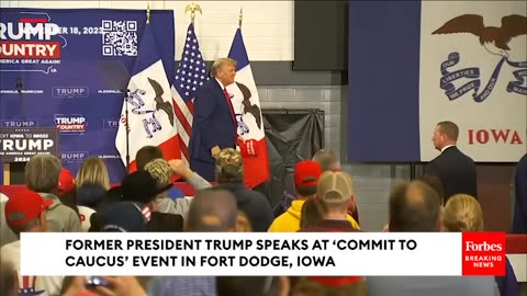 WATCH- Trump Goes Out Into Crowd To Hand Out Hats To Iowa Supporters