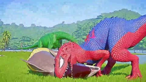 Spiderman, Batman, Joker, Hulk, Flash, Brachiosaurus Color Pack Dinosaurs Fighting Jurassic World