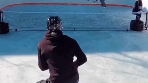 Tag a friend you want to try Ice Tennis with. 🤩🎾 (🎥 @robworling14 @heybarber) @BarDown