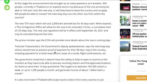 ALERT! Thailand News Update - New 90 Day Tourist Visa Approved Starting in October