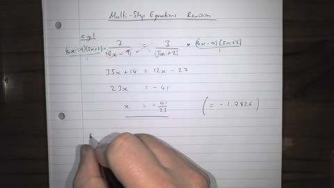 Algebra 03 - Multi-Step Equations Revision