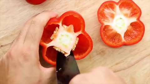 Stuffed Large Red Peppers (Rainbow Vegetables and Quinoa)