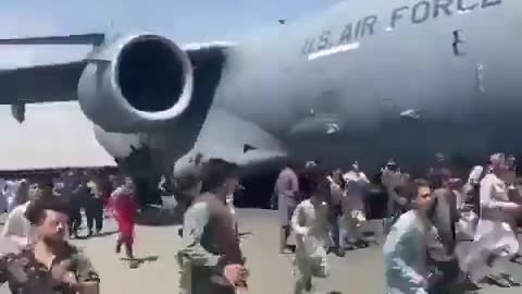 Tragic footage from Kabul airport in Afghanistan