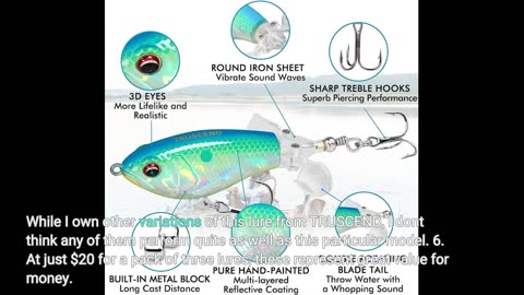 Customer Reviews: TRUSCEND Topwater Fishing Lures with BKK Hooks, Pencil Plopper Fishing Lures...