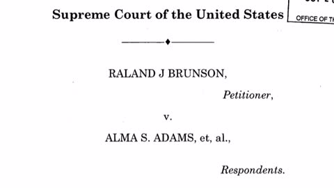 FULL READING: RALAND J BRUNSON v. ALMA S. ADAMS, PETITION FOR A WRIT OF CERTIORARI