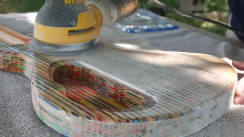 Building a Guitar Out of 2000 Colored Pencils