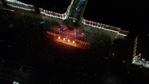 Breathtaking Aerial view captured by Drone during Rock Show