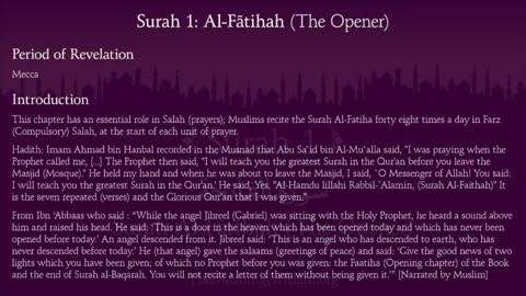Quran_ 1. Surah Al-Fatihah (The Opener)_ Arabic and English translation HD
