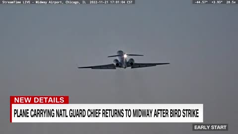 Video shows moment US military plane collides with flock of birds
