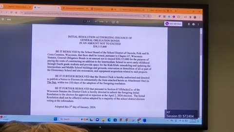 Osceola WI School District Board Meeting 3JAN2024