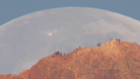 Moon Setting Behind Teide Volcano
