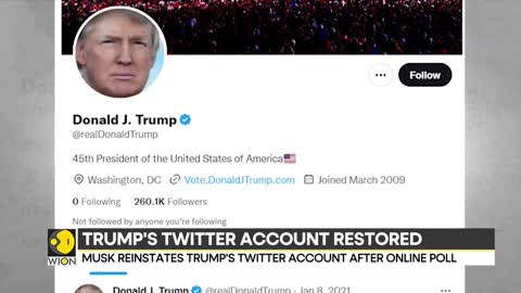 Twitter's new owner Elon Musk restores Donald Trump's Twitter account