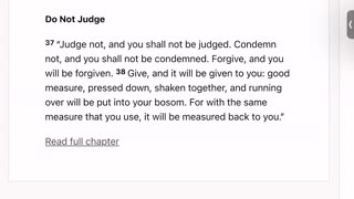 Morning Devotional and Study “Judge Not (Luke 6:37-38).