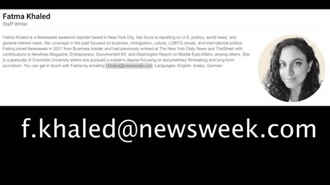 Fatima Khaled @ Newsweek: Pls Contact Clay Clark