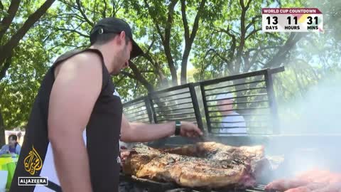 Argentina fans ready for Qatar; gather for mass barbecue before leaving