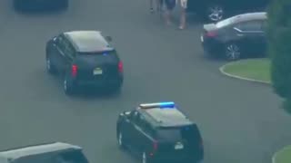 President Trump motorcade on route to airport