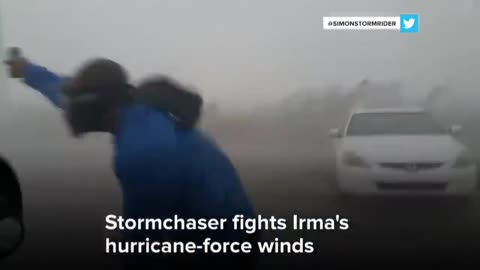 Storm Chaser Battles Hurricane Irma’s Powerful Winds | NBC News