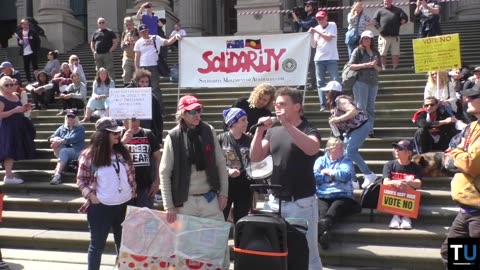 Morgan C Jonas Heckled at No to Voice Rally in Melbourne 23rd September 2023