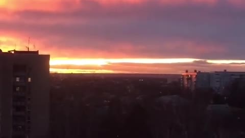 Wonderful sunset in Tiraspol
