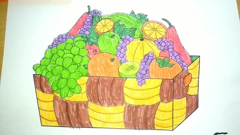 Coloring Fruits Coloring Banana Coloring Orange Coloring Grape | Coloring Page for Kids