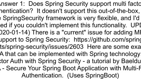 Does Spring Security support multi factor authentication