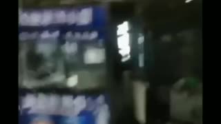 Chinese residents destroy PCR test booths tonight in Lanzhou