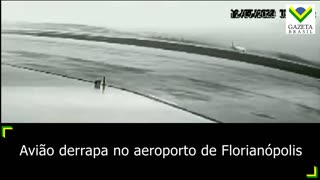 Avião derrapa na pista e fecha aeroporto de Florianópolis