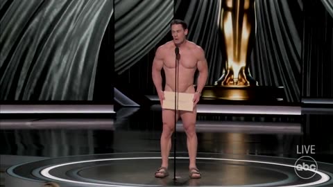 John Cena just walked on stage at the Oscar’s NAKED 😳