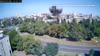 Ukrainian footage appears to show missile strike in Kharkiv