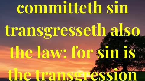Whosoever committeth sin transgresseth also the law: for sin is the transgression of the law