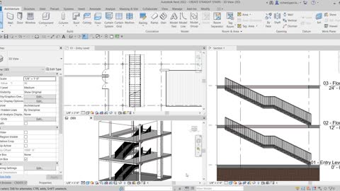 AUTODESK REVIT ARCHITECTURE 2022: ADD STRAIGHT STAIRS