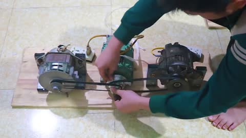 how to generate homemade infinite energy 240V with a car alternator and an engine