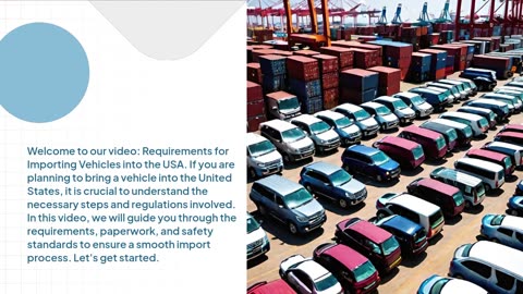 Requirements for Importing Vehicles into the USA