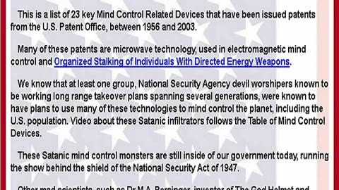23 Mind Control US Patents 1956- 2003