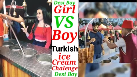 Girl VS Boy Turkish ice cream 🍦🍦🍦 chalenge // Girl VS Boy #Girl_VS_Boy #viral #trending