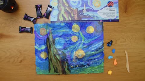 3D Sensory Art Painting Starry Nights - from www.OktoClay.co.uk the UK's best sensory art
