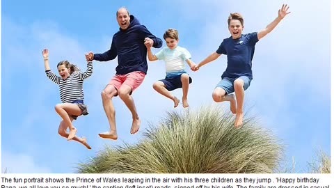 Kate shares adorable new photo of William jumping for joy with George, Louis