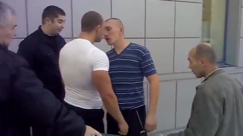 Russian fight over a broken bottle of vodka