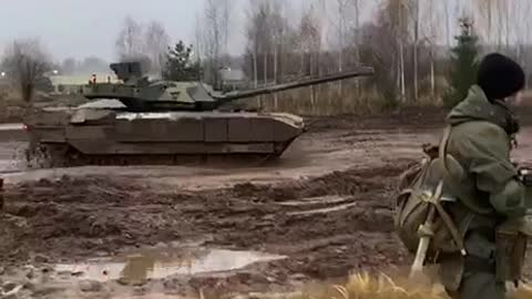 Russian tank in kazan's training ground.