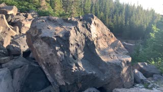 Central Oregon - Little Three Creek Lake - Massive Avalanche of Boulders - 4K
