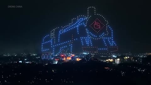 Amazing Drone Magical Holographic Light Show in China