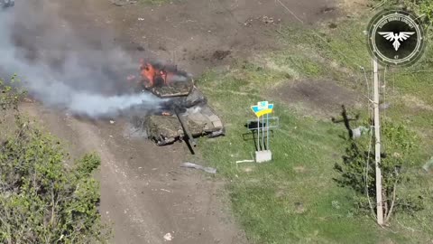 Russian T90 "Breakthrough" Can't Even Make it Across the Border Before Being Destroyed