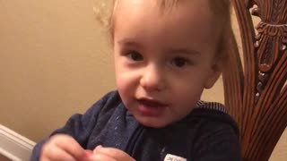 Baby learned his first word in sign language