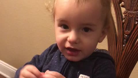 Baby learned his first word in sign language