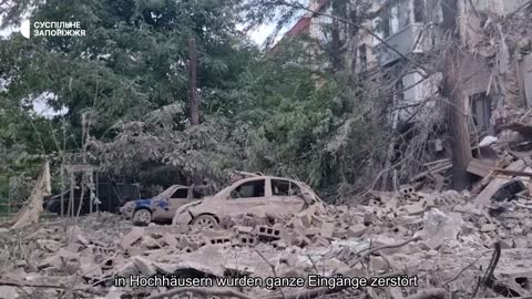 Folgen der Angriffe auf Saporischschja: 7 Raketen trafen Hochhäuser, ganze Eingänge wurden zerstört