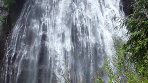 Narada Falls, Mount Rainier Washington on June 23rd, 2023 Rainbow too