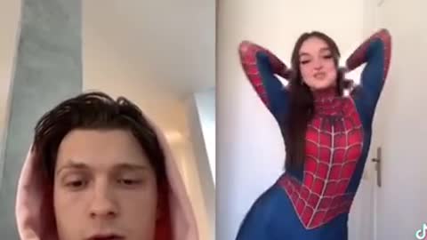 Tom Holland Reacts to Spider-man cosplayer #shorts