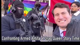 Armed Antifa at another Texas Drag Queen Childrens story time event